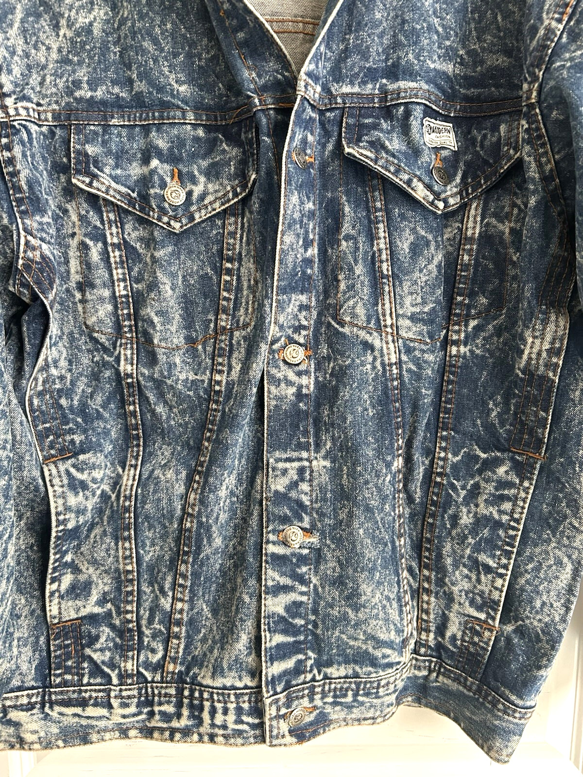 Vtg Acid Wash Denim Jean Jacket Men’s Large 90s Grunge Oversized Hip Hop Coat