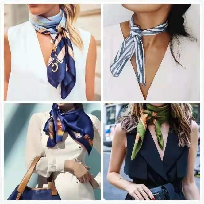 100% Mulberry Silk CARPISA Square Scarf/Bandana/Neckerchief 55x55cm