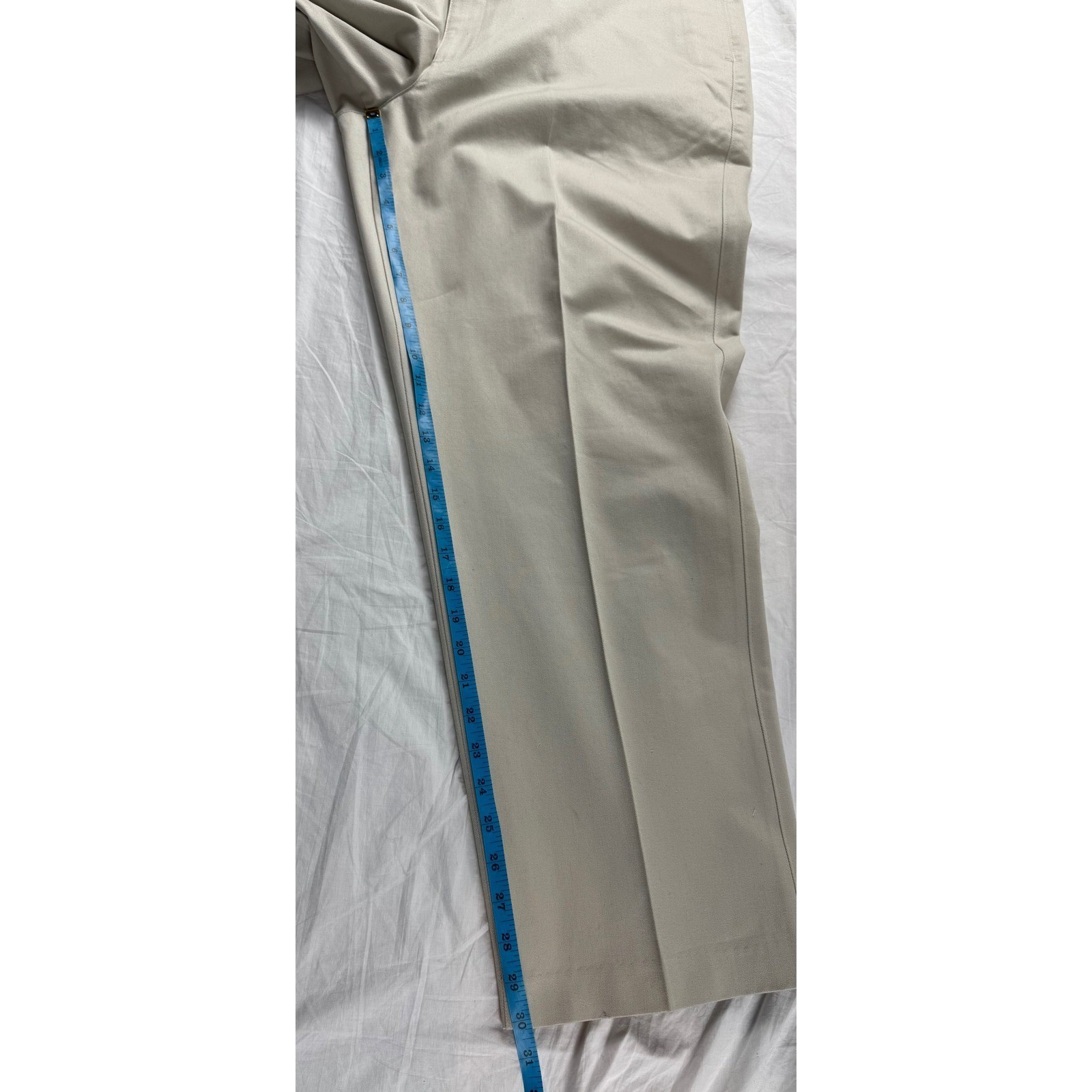 Savane Performance Chino Pants Mens 42Wx30L Alabaster Comfort Waist Straight Fit