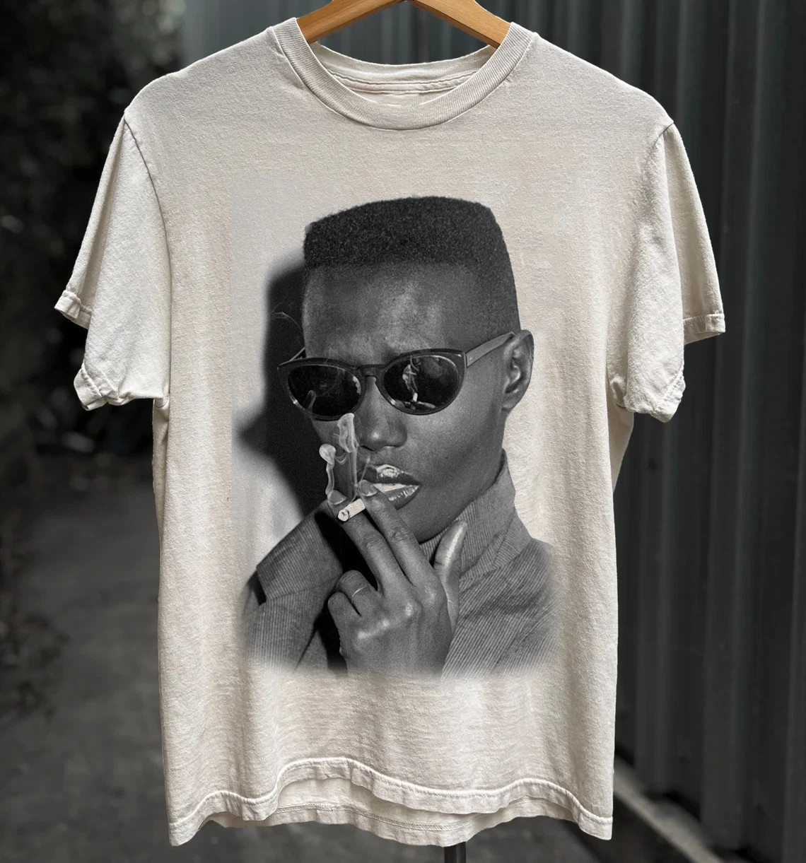 Rare Grace Jones Big Face WHite Cotton T Shirt Full Size S-5XL