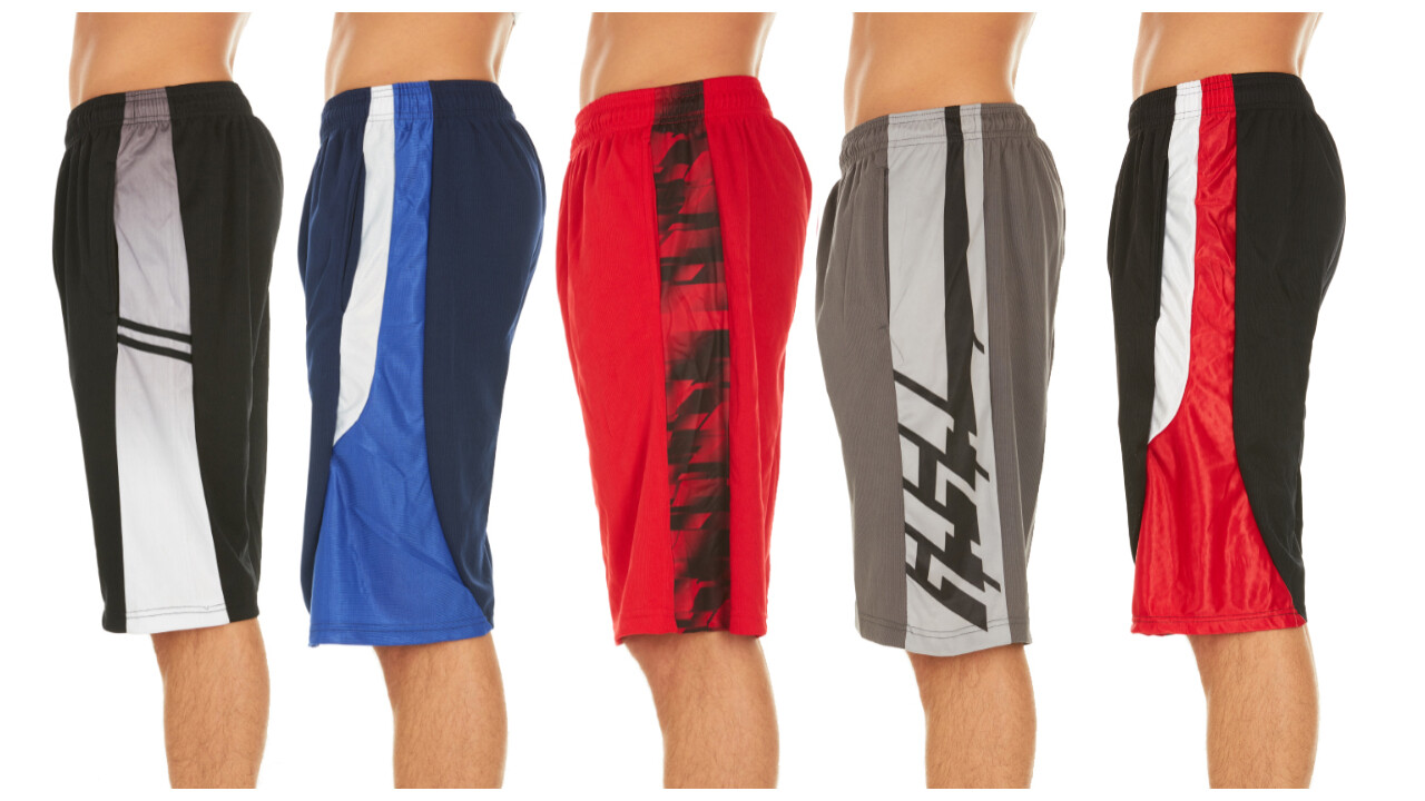 5 Pack: Assorted Men’s Active Athletic Performance Shorts (S-5XL)