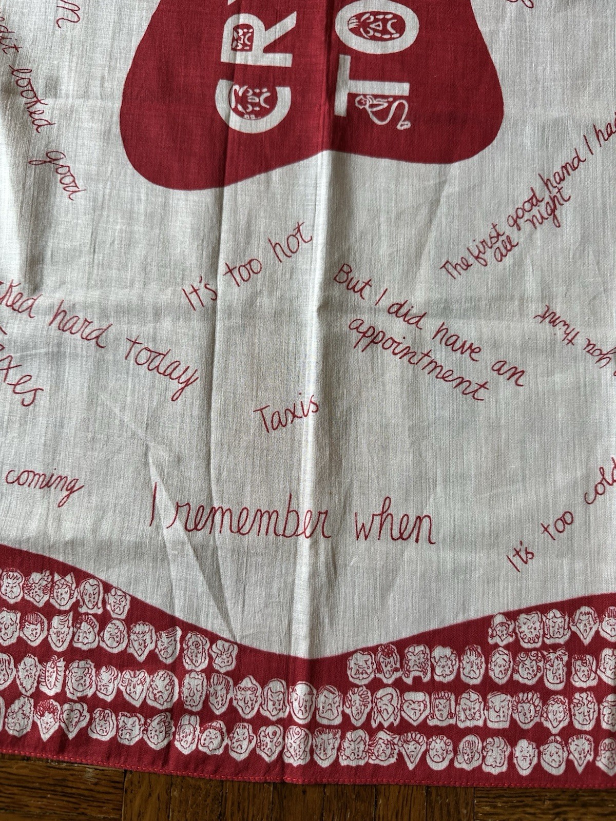 NOS 1950s Symphony ‘Crying Towel’ Novelty Political Bandana Humor Scarf Red VTG