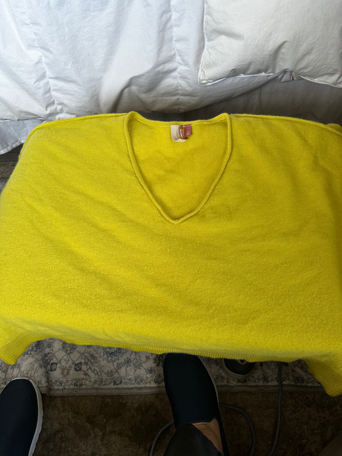 Anthro cashmere sweater flawed with 4 small holes on the back see picture Pilcro