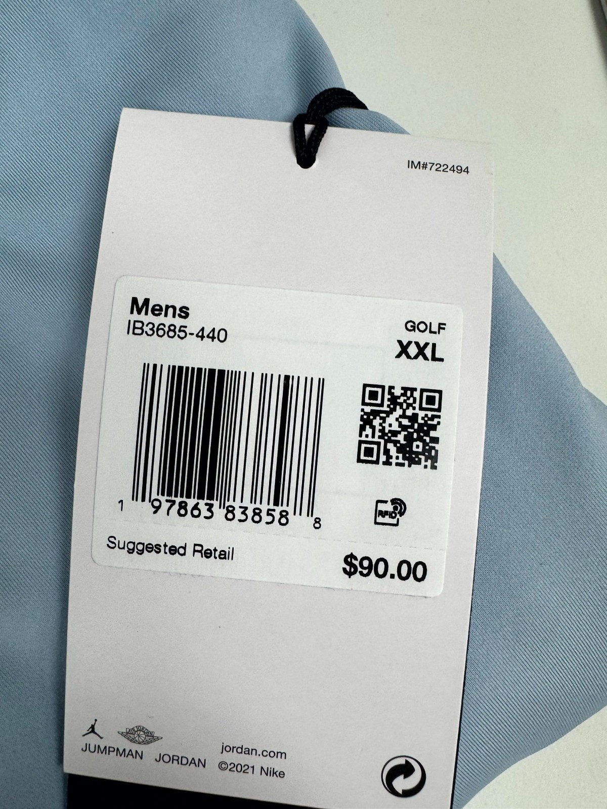 Jordan Sport Mock-Neck Golf Short Sleeve Shirt IB3685-440 Blue Pick Size $90