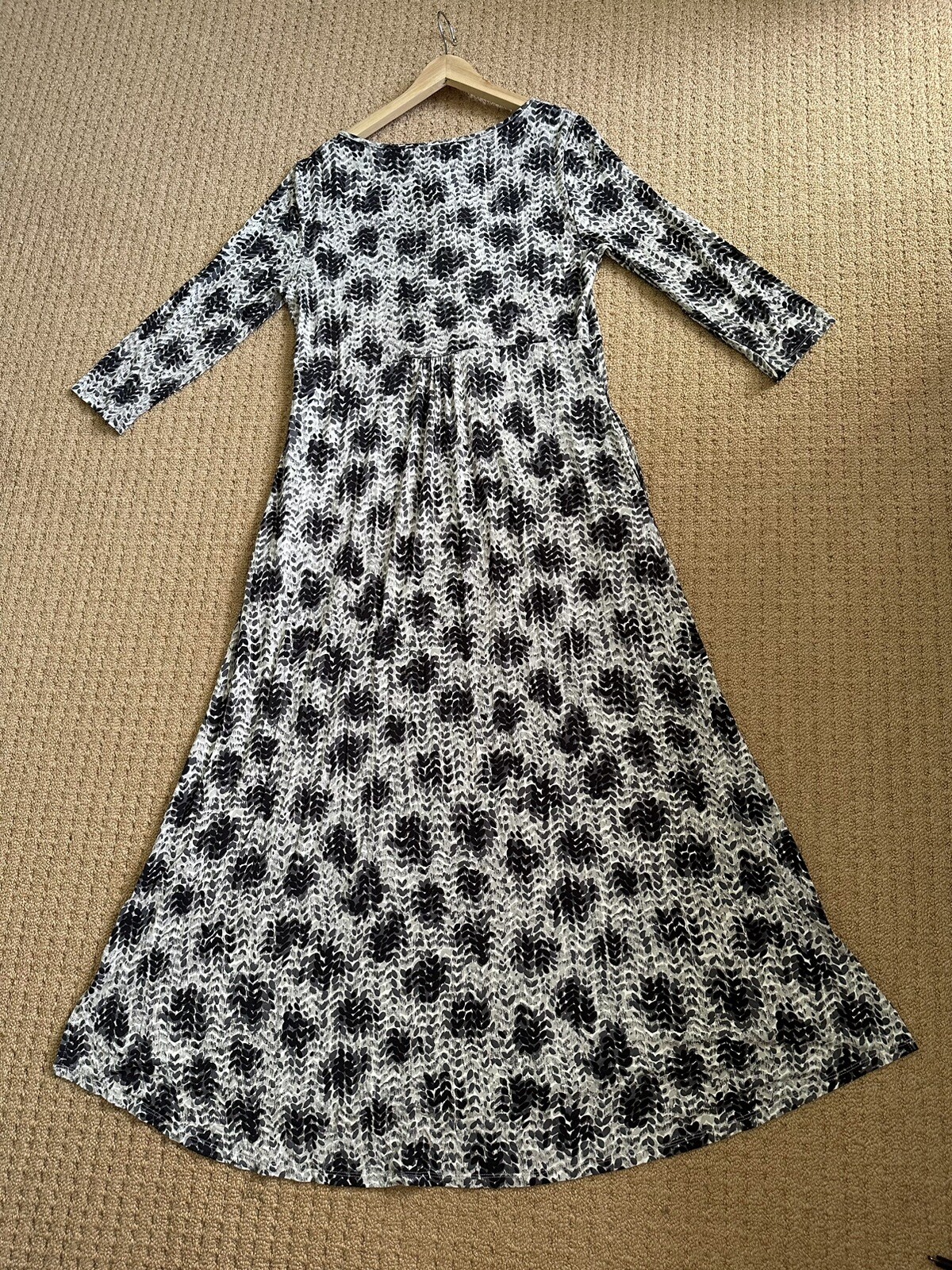 East Jersey Black & White Printed Maxi Dress Uk L