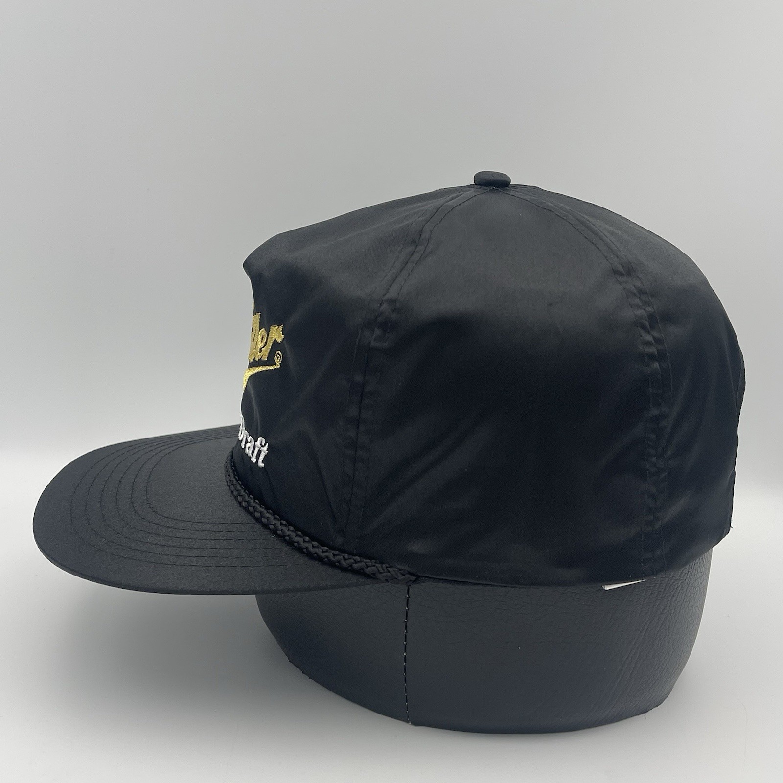 Vintage Miller Genuine Draft SATIN Snapback Hat Cap Rope Beer 90s NEW OLD STOCK