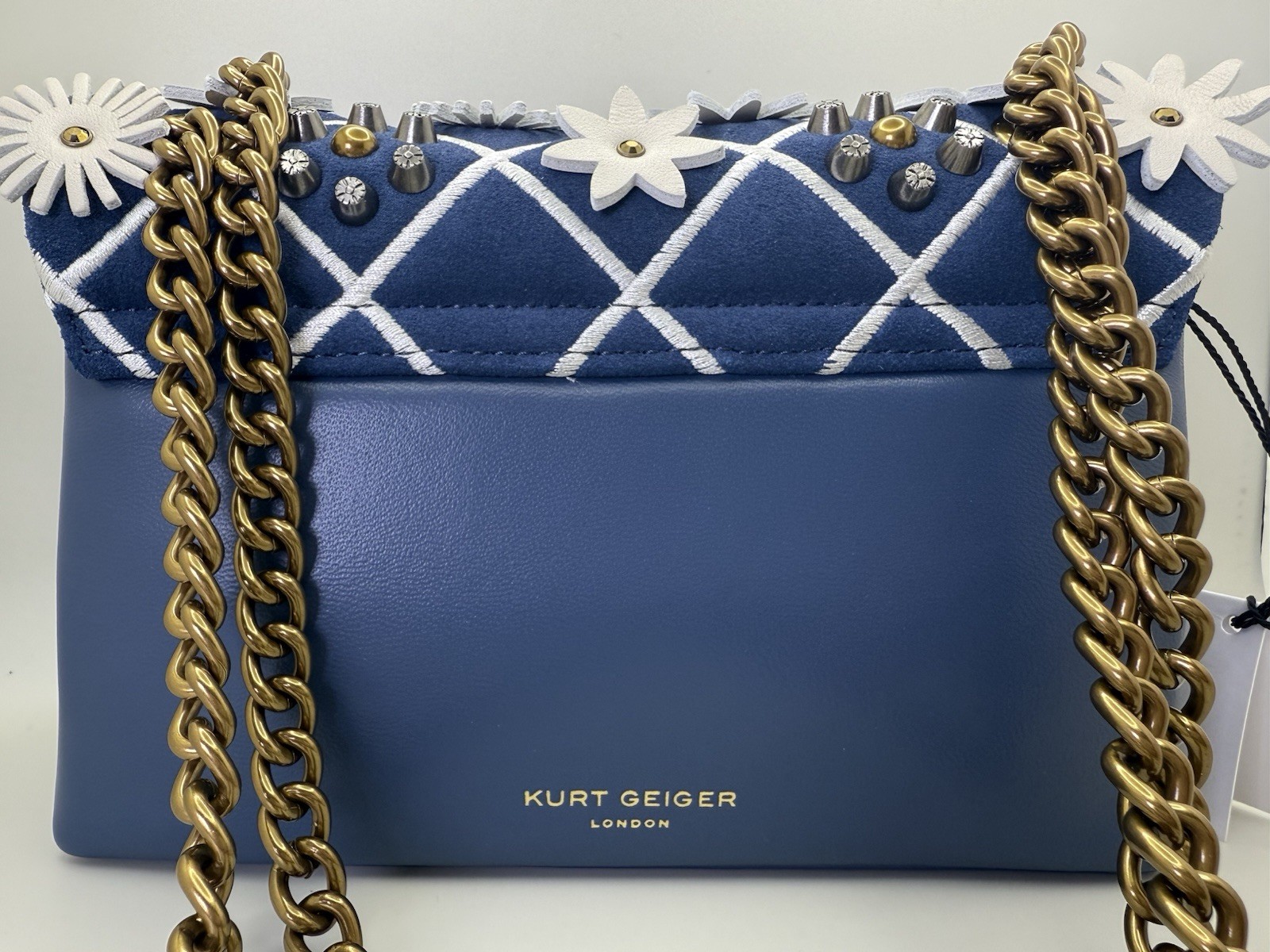 Kurt Geiger Mini Kensington Flowers Convertible Crossbody Bag blue multi NWT$245