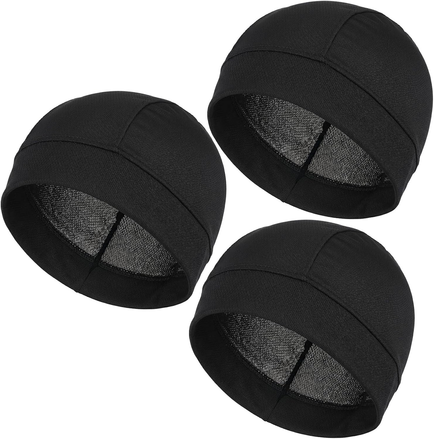 3Pcs Cooling Skull Caps for Men Women, Breathable Mesh Helmet Liner Sweat Caps,