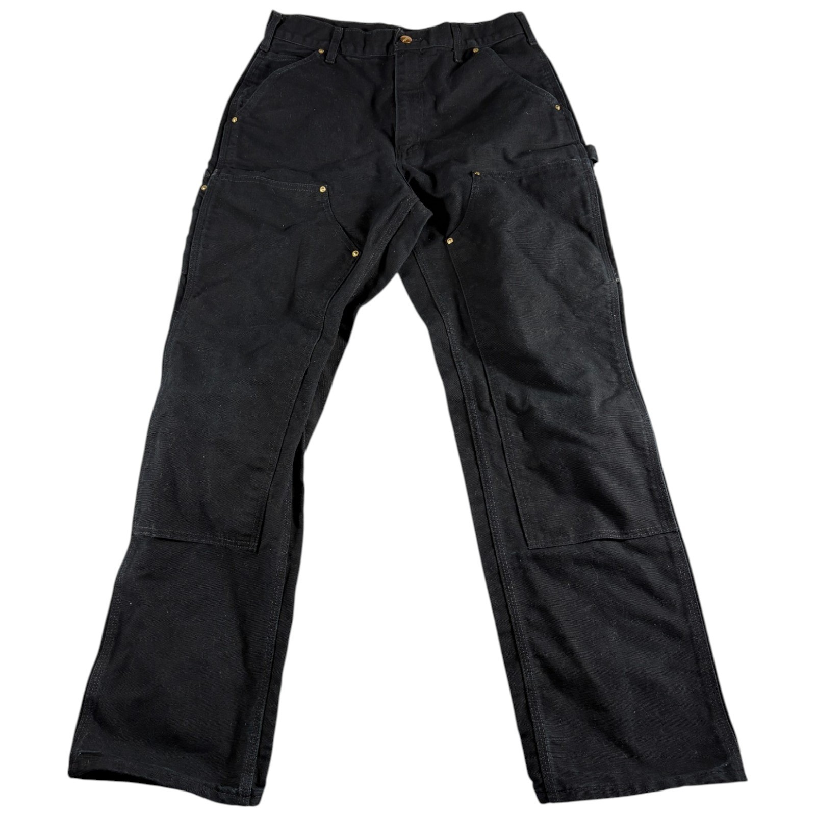 Carhartt Original Dungaree Carpenter Pants Mens 31×32 Black Cotton Double Knee