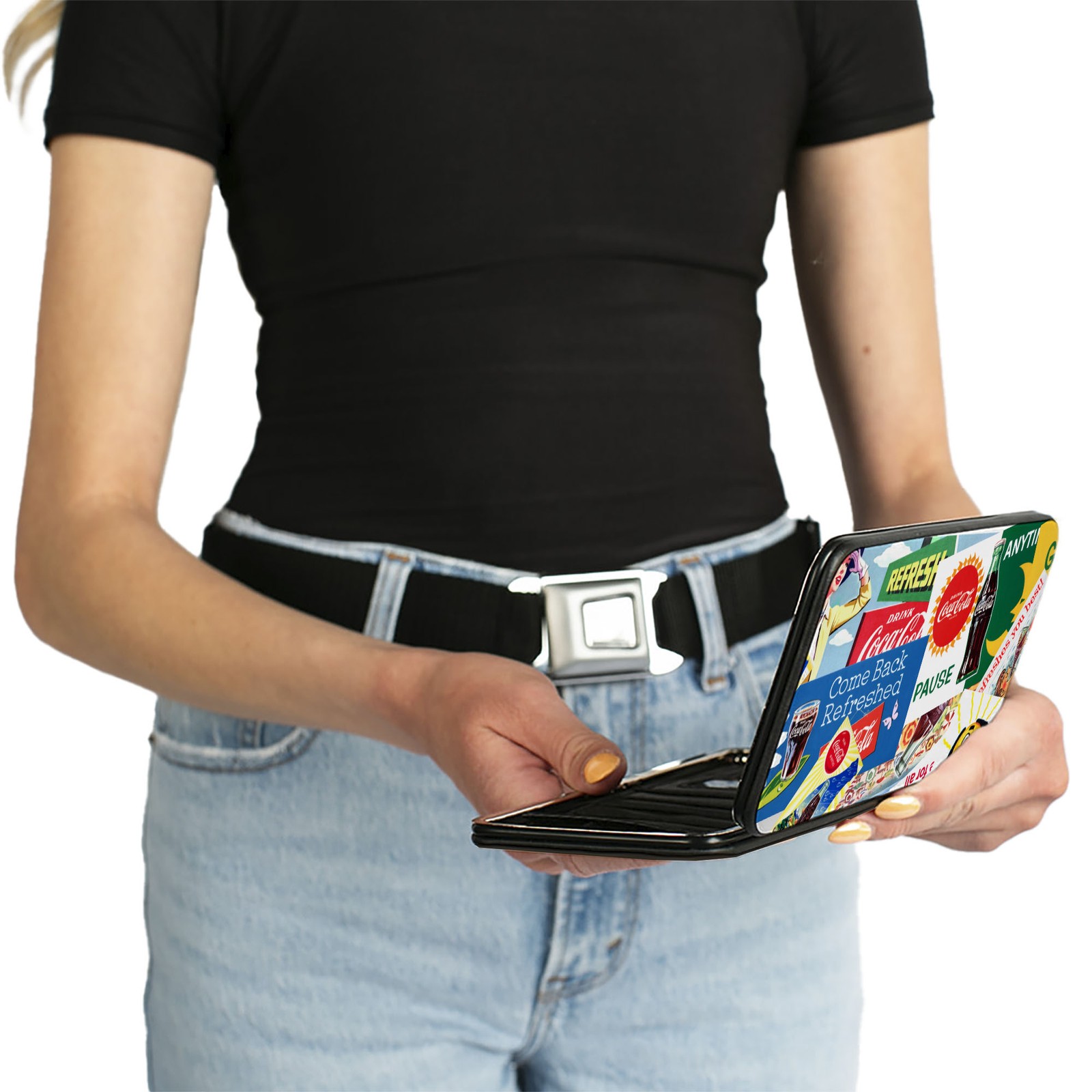 Hinged Wallet Vintage Coca-Cola COME BACK REFRESHED Ads and Icons Collage