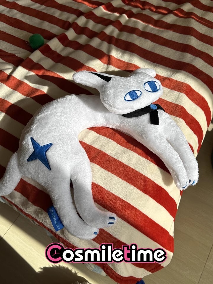 Strange White Cat 30cm Plush Doll Stuffed Pillow Dress Up Cosplay Prop Gift YZ