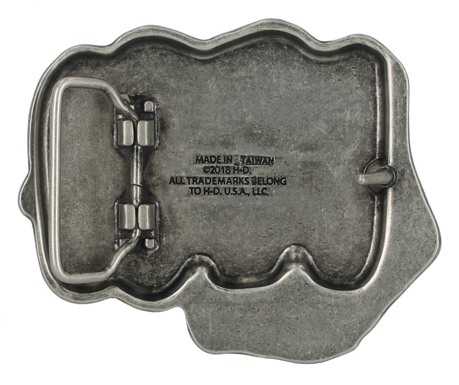Harley-Davidson Men’s H-D Logo Knuckle Belt Buckle, Silver Nickel Finish