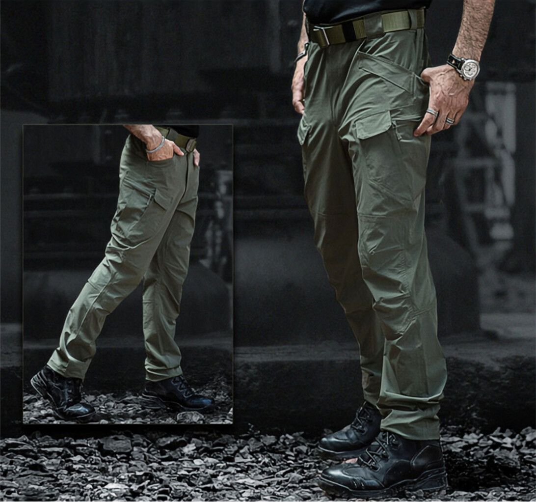 Mens Cargo Pants Tactical Waterproof Work Pants Outdoor Hiking Combat Trousers
