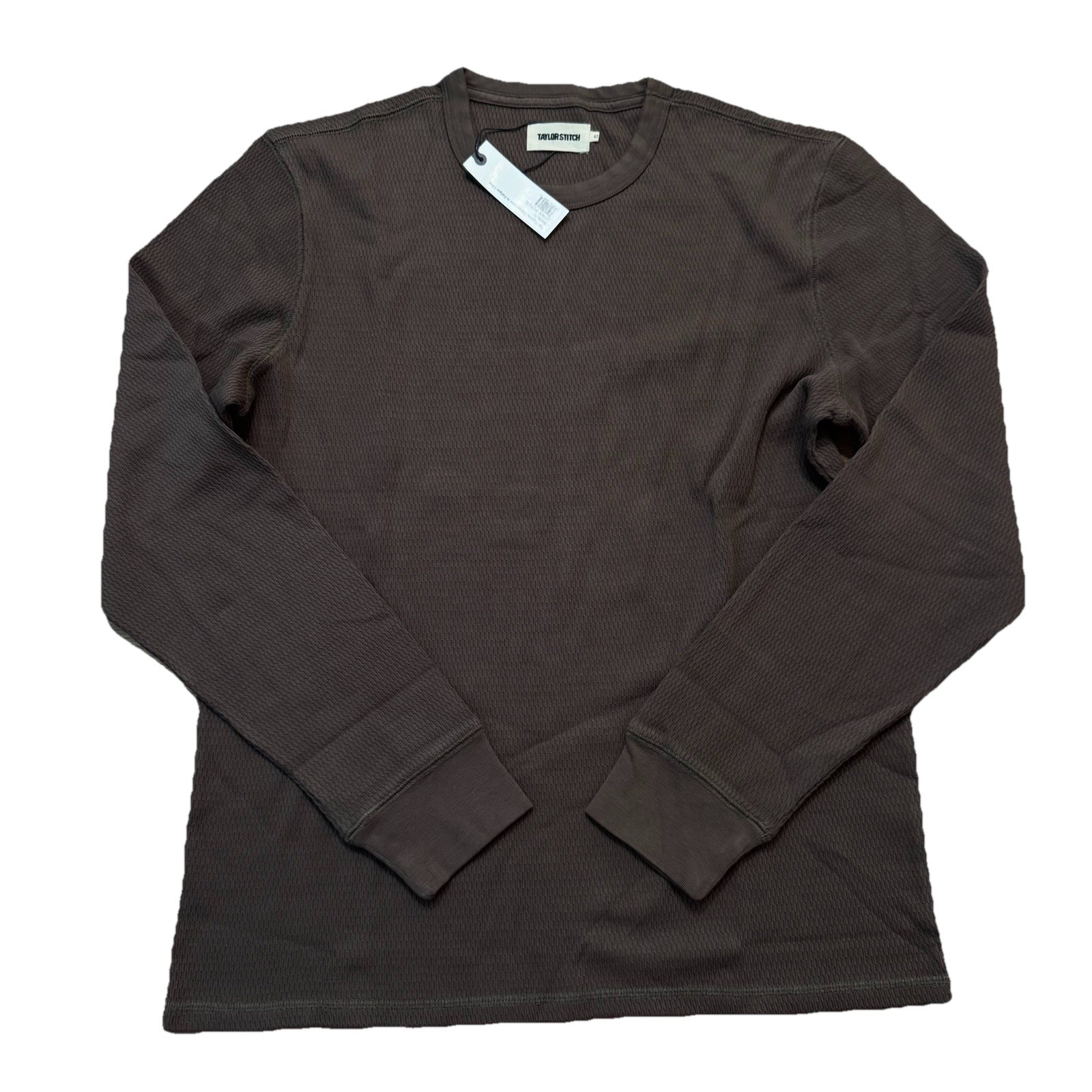 Taylor Stitch The Organic Cotton Crew in Fatigue Olive Waffle 42 Large New