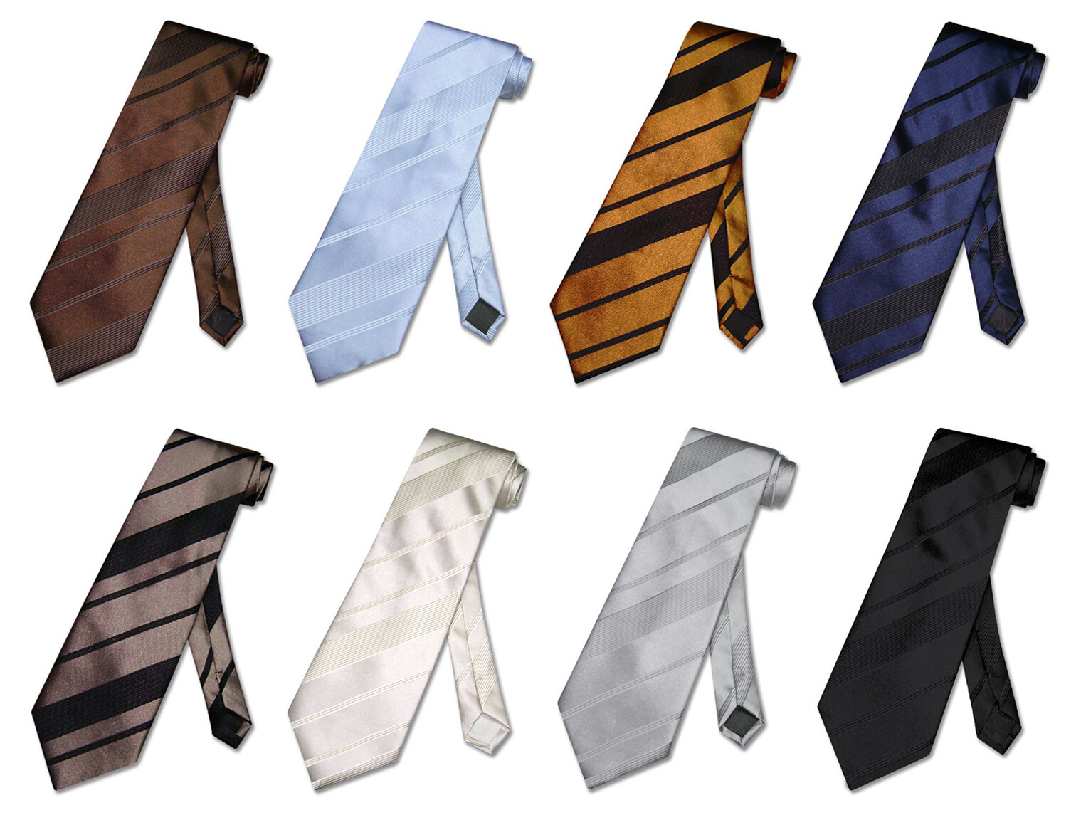 Vesuvio Napoli NeckTie Solid Color Woven Striped Design Neck Tie for Tux or Suit