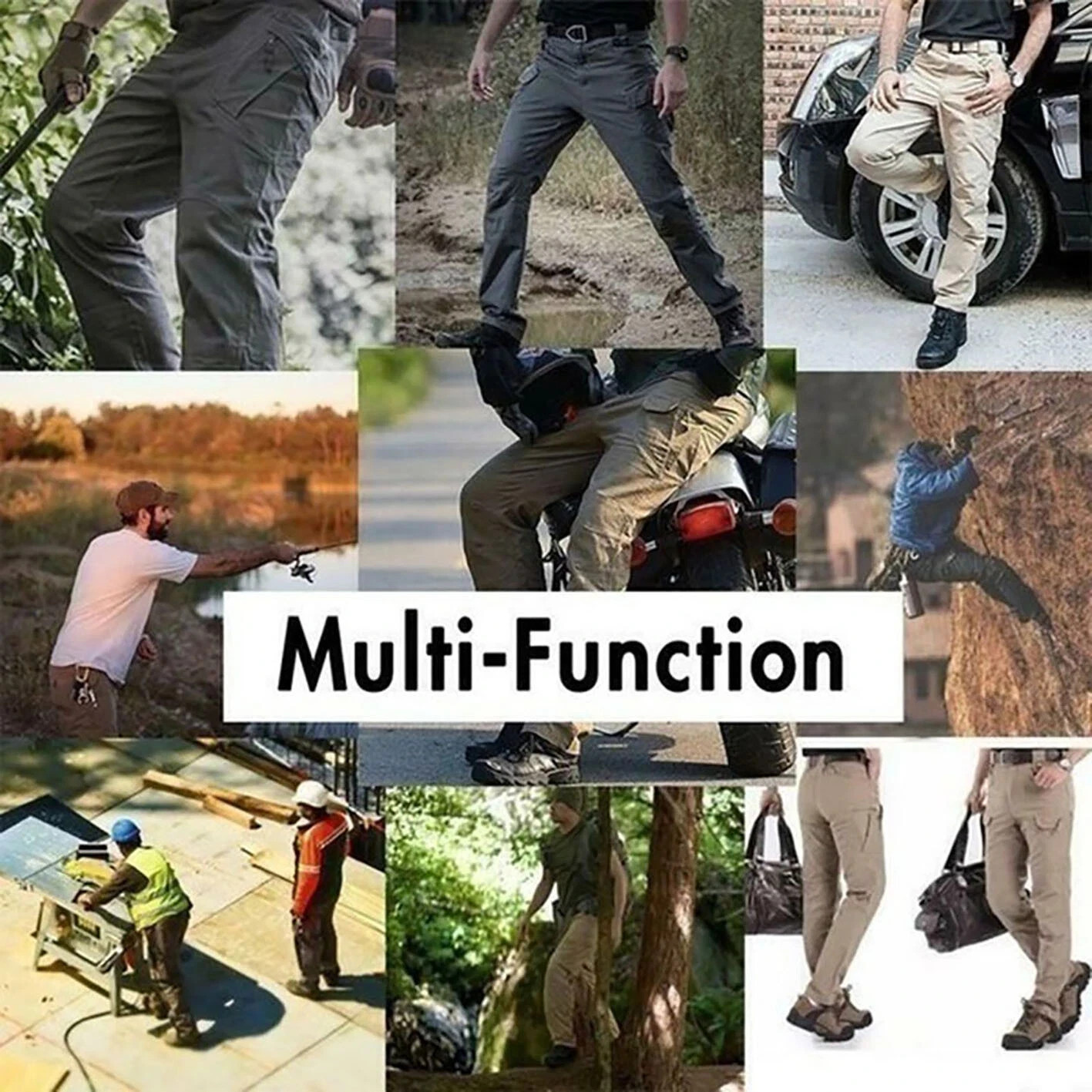 US Men Tactical Cargo Pants Soldier Straight-fit Work Combat Trousers Outdoor