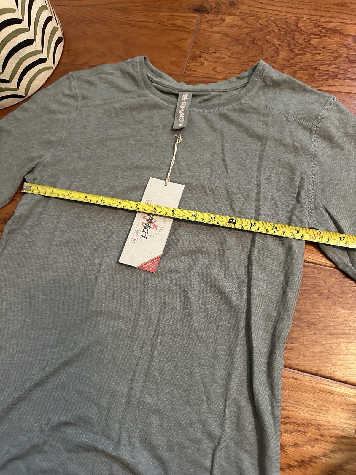NWT Gramicci Jenni Hemp Organic Cotton Long Sleeve Shirt Thyme Green Medium