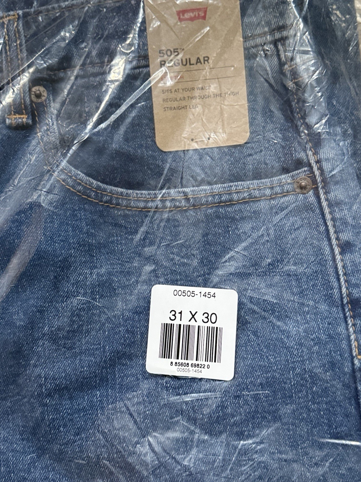 Levi’s 505 S31x30 Regular Fit Stretch Jeans 31×30 Medium Wash Blue NWT 005051454