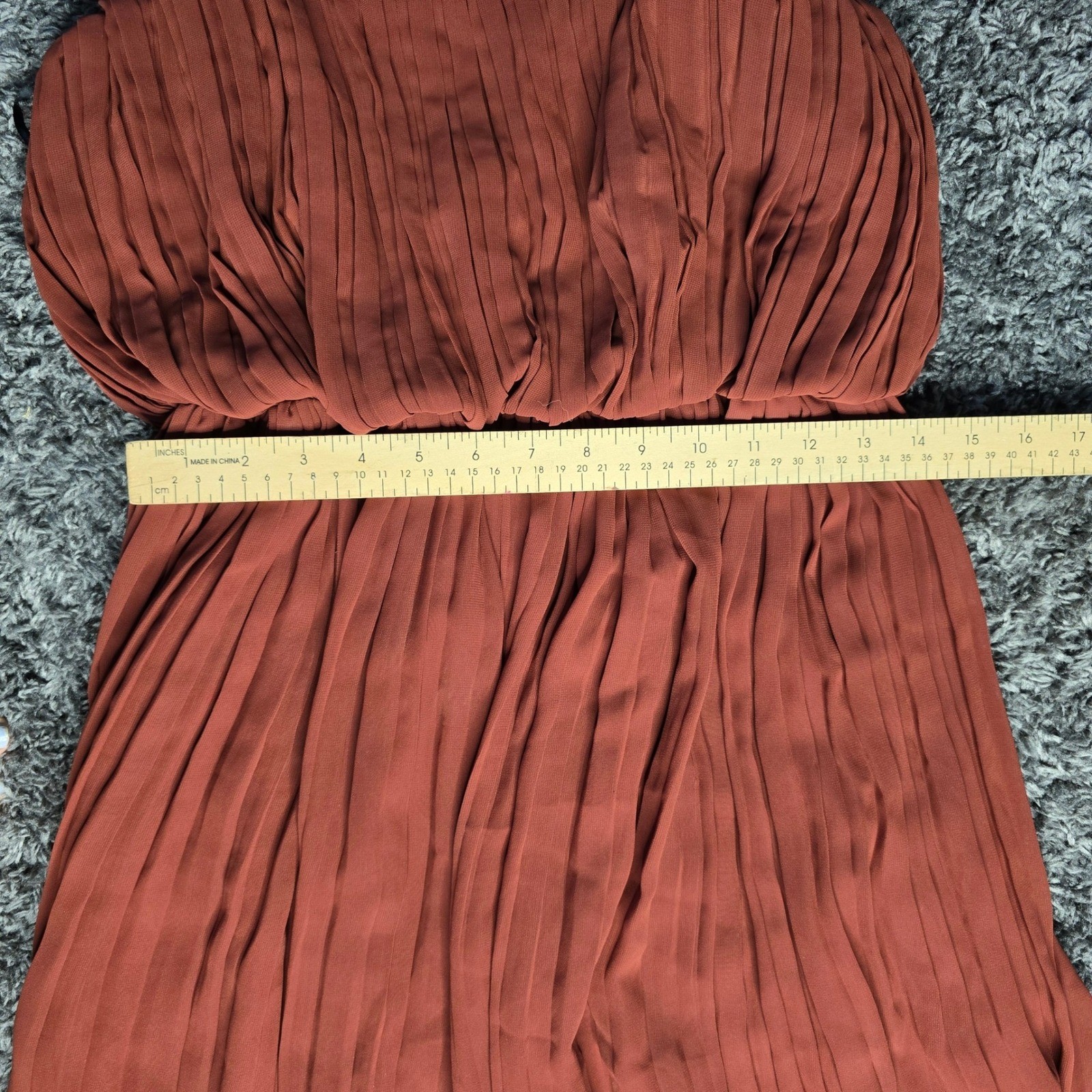 BCBGeneration Rust Pleated High-Low Maxi Dress XS Terracotta Spaghetti Strap
