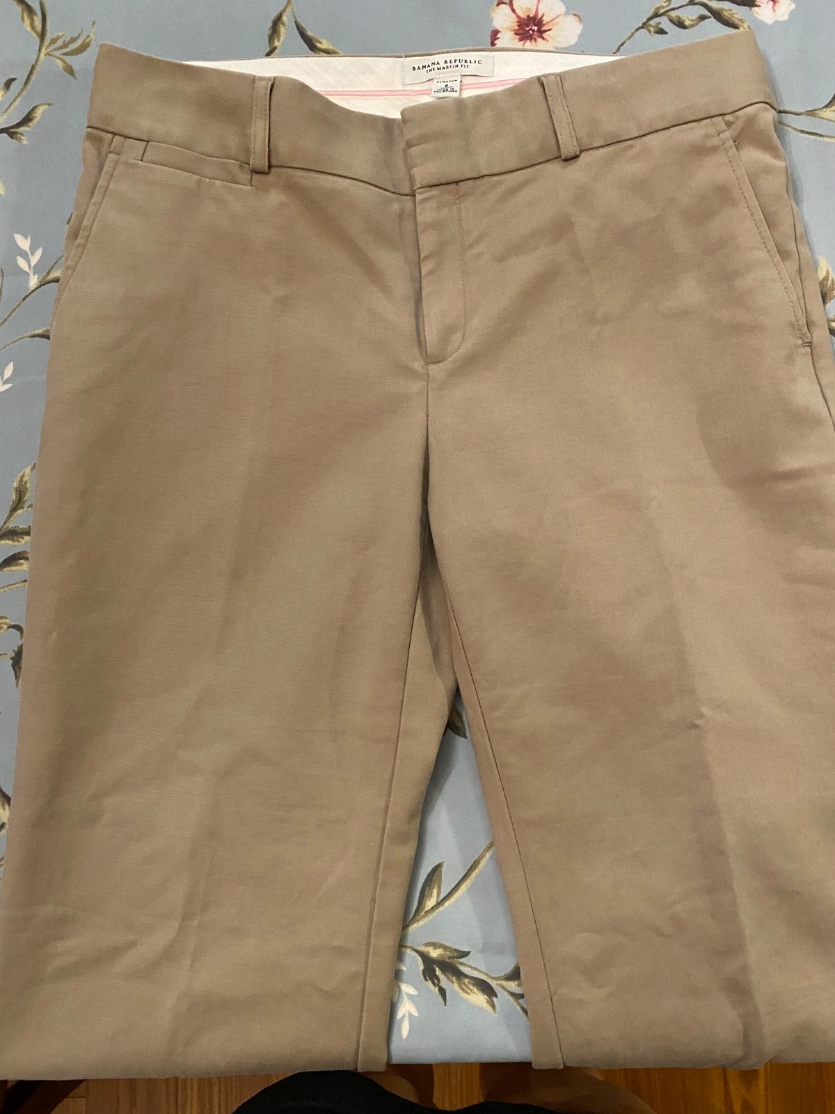 Banana Republic The Martin Fit Beige Stretch Lined Flare Dress Pants Size 8