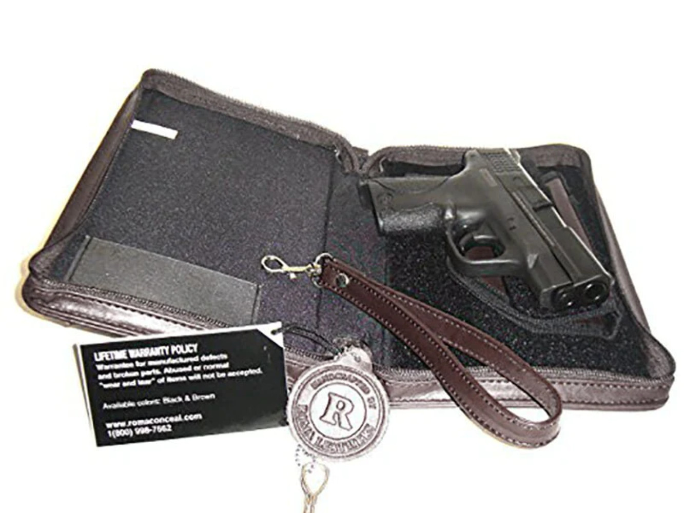 Cowhide Leather Concealed Carry Organizer Handgun Pistol Concealment CCW Disguis