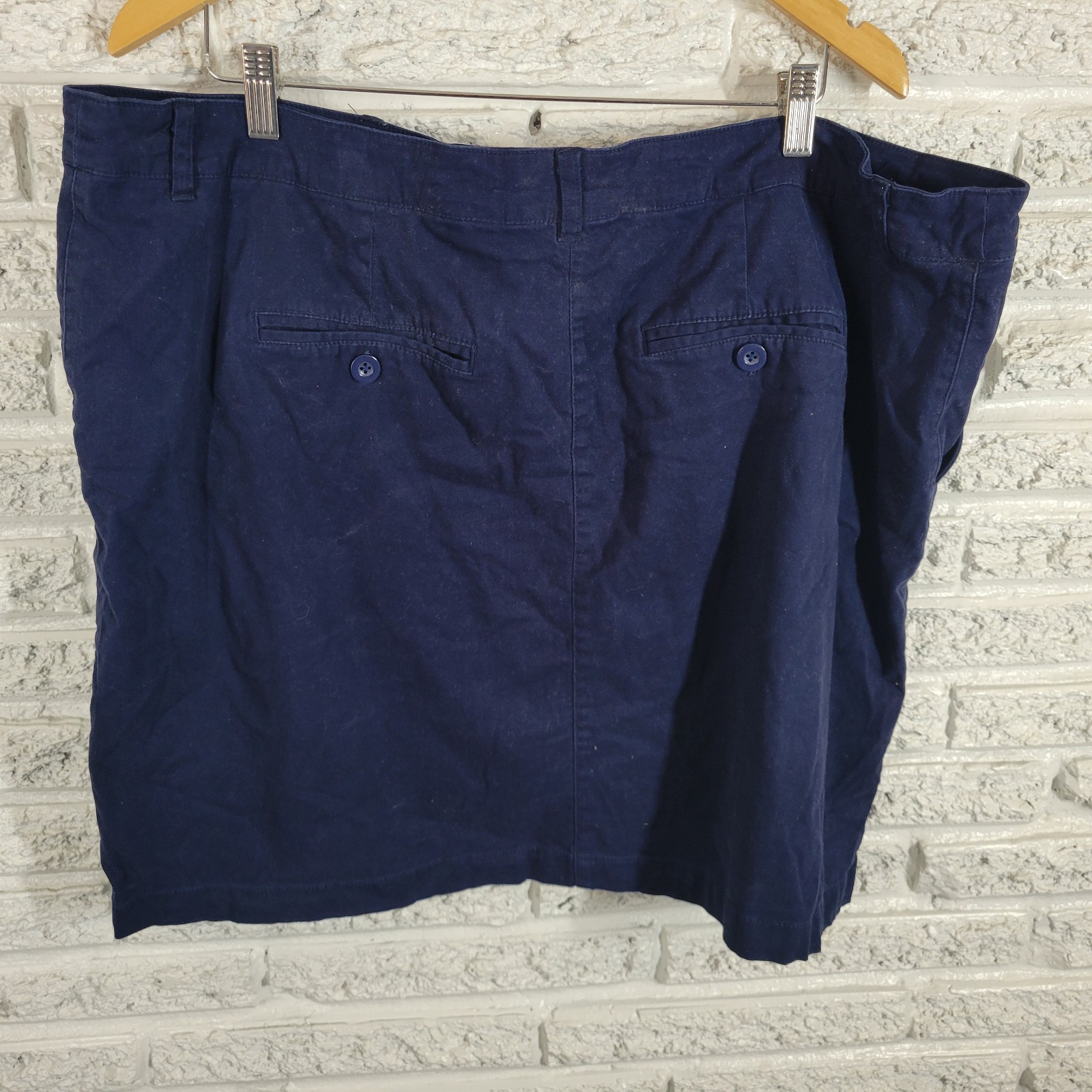 Ellos Skort 22 Plus Blue Elastic Waist Cotton Blend Casual Travel Short Skirt
