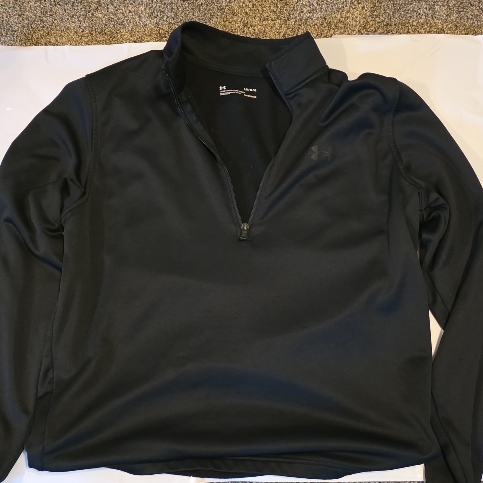 Under Armour ColdGear Men’s 1/4 Zip Mock Neck Pullover Black L Loose Fit