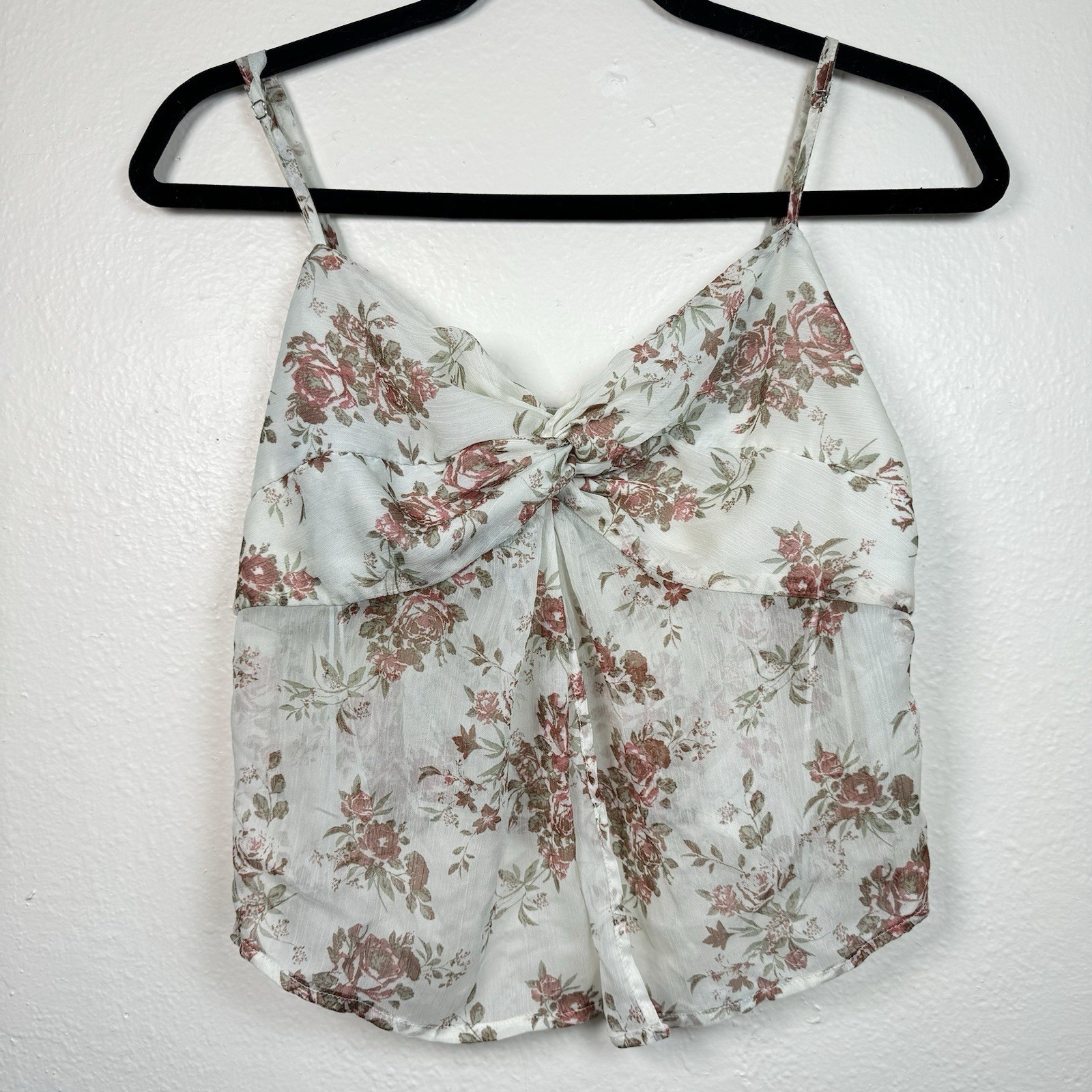Tillys WEST OF MELROSE Floral Flyaway Womens Tank Top Open Front Juniors XL