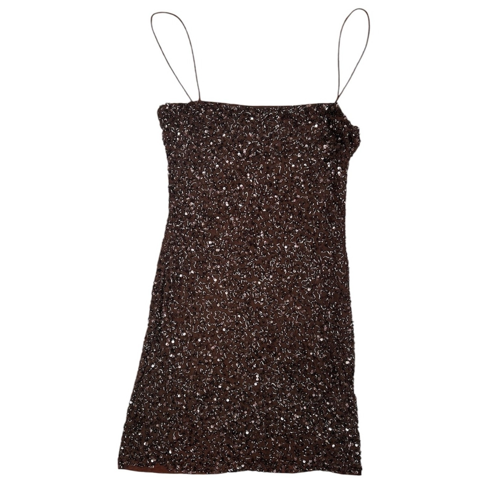 Retrofete Dionne Brown Sequin Bodycon Mini Dress Size Small NWT