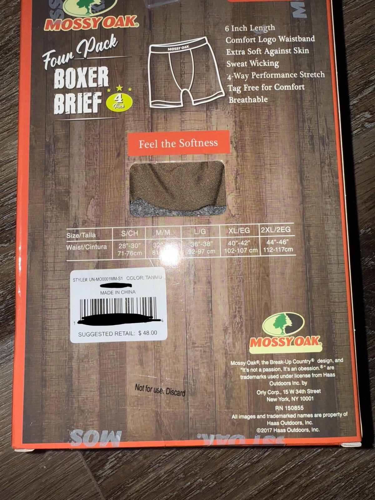 Mossy Oak ~ 4-Pair Mens Boxer Brief Underwear Polyester Blend Stretch ~ XL