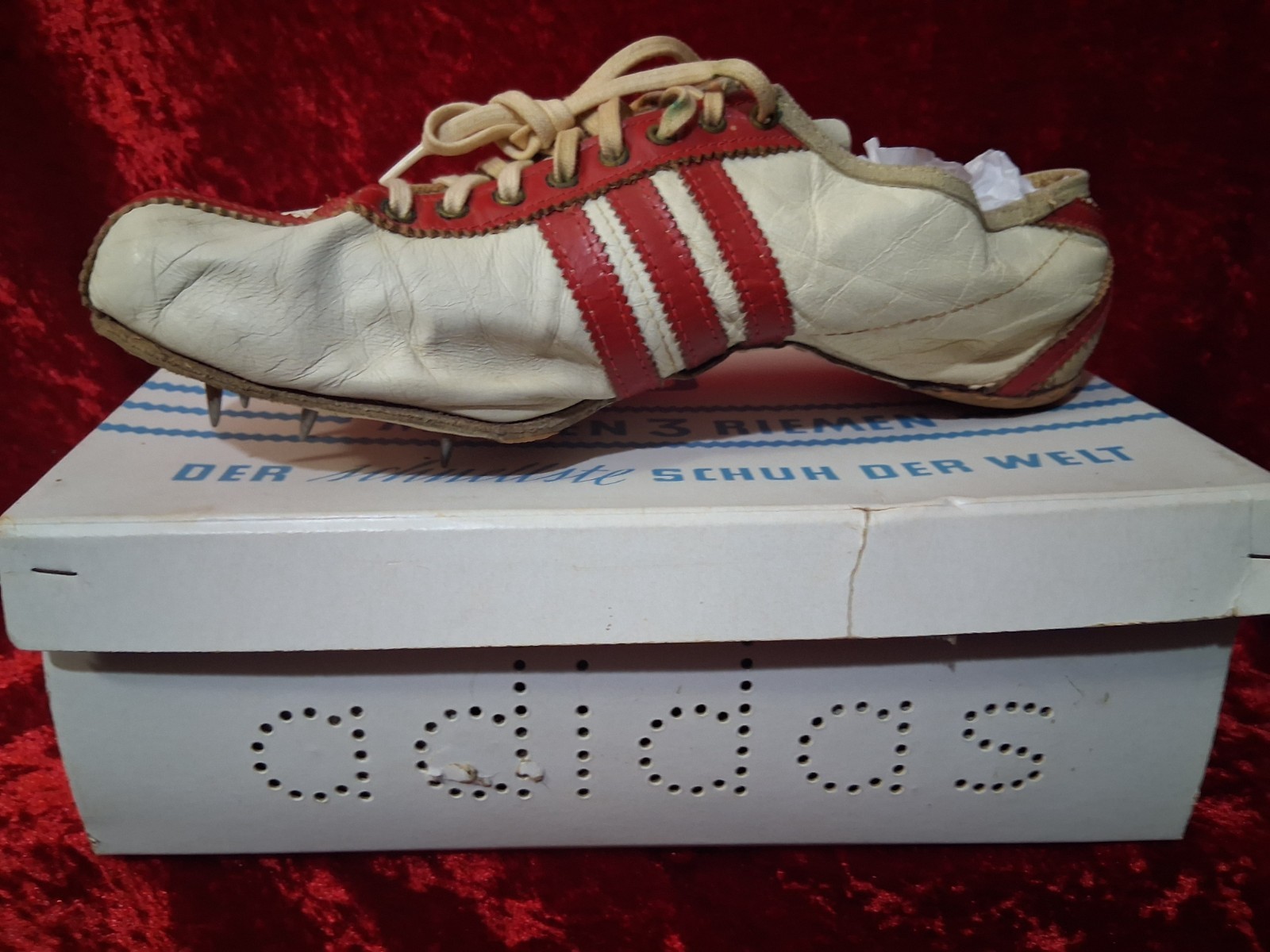 🟥Vintage Adidas Intervall Track Spikes West Germany w/ Box 1960s–70s Dassler 🟦