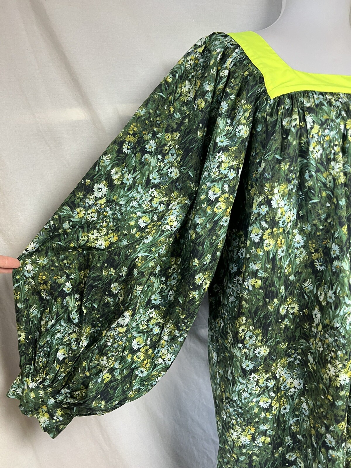 Batsheva x Laura Ashley Beaumaris Shift Dress Sz 0 Sherwood Forest Floral Green