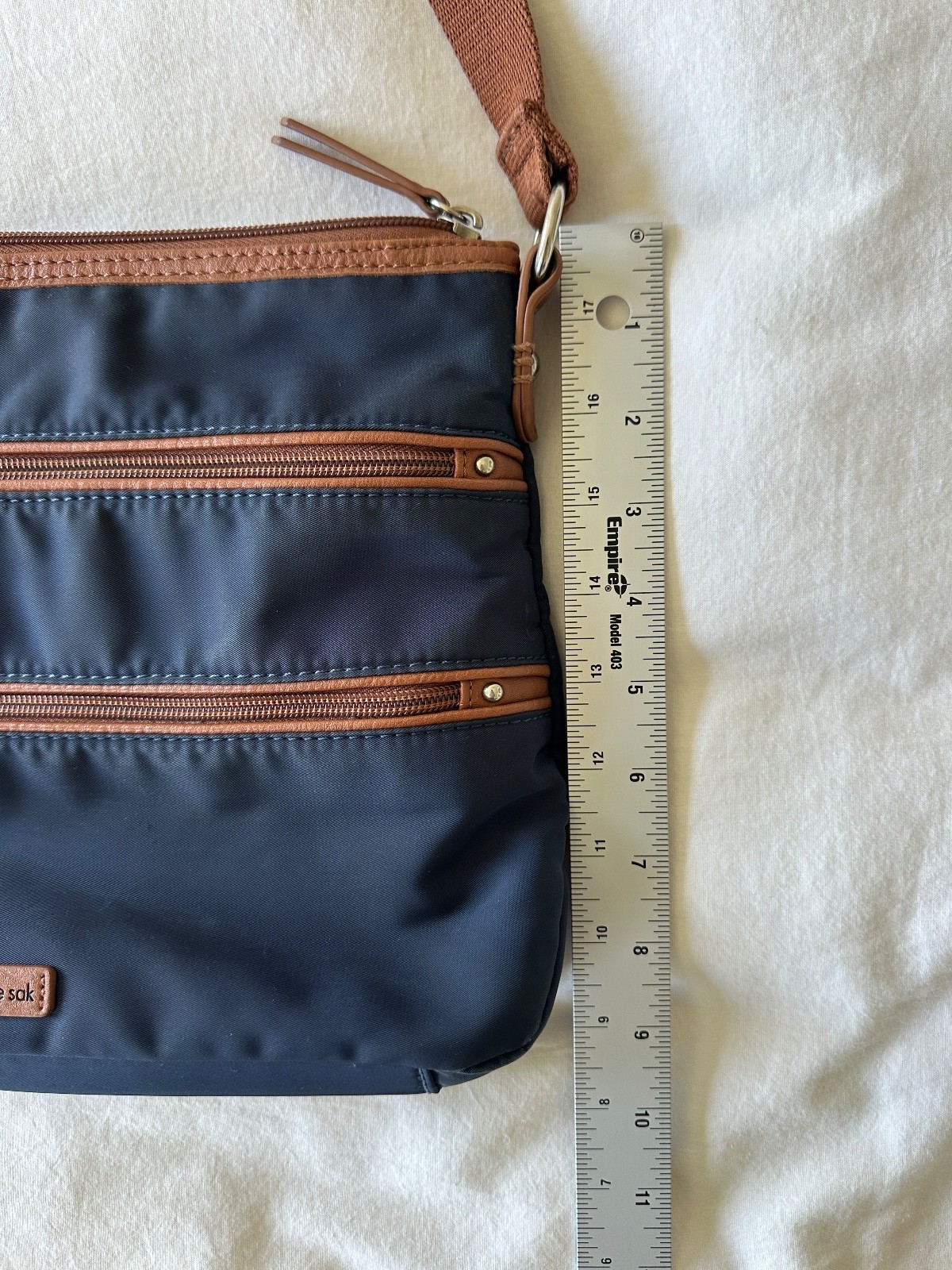 The Sak Esperato Nylon Crossbody Purse Bag Navy Blue Travel Organizer