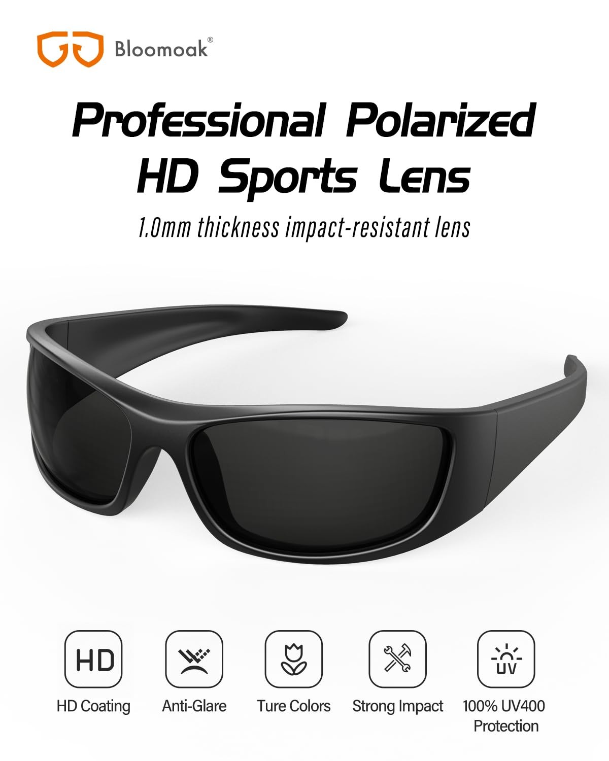 Black Polarized Sunglasses Super Dark CAT 4 UV400 – Wrap Around Sport – Ideal