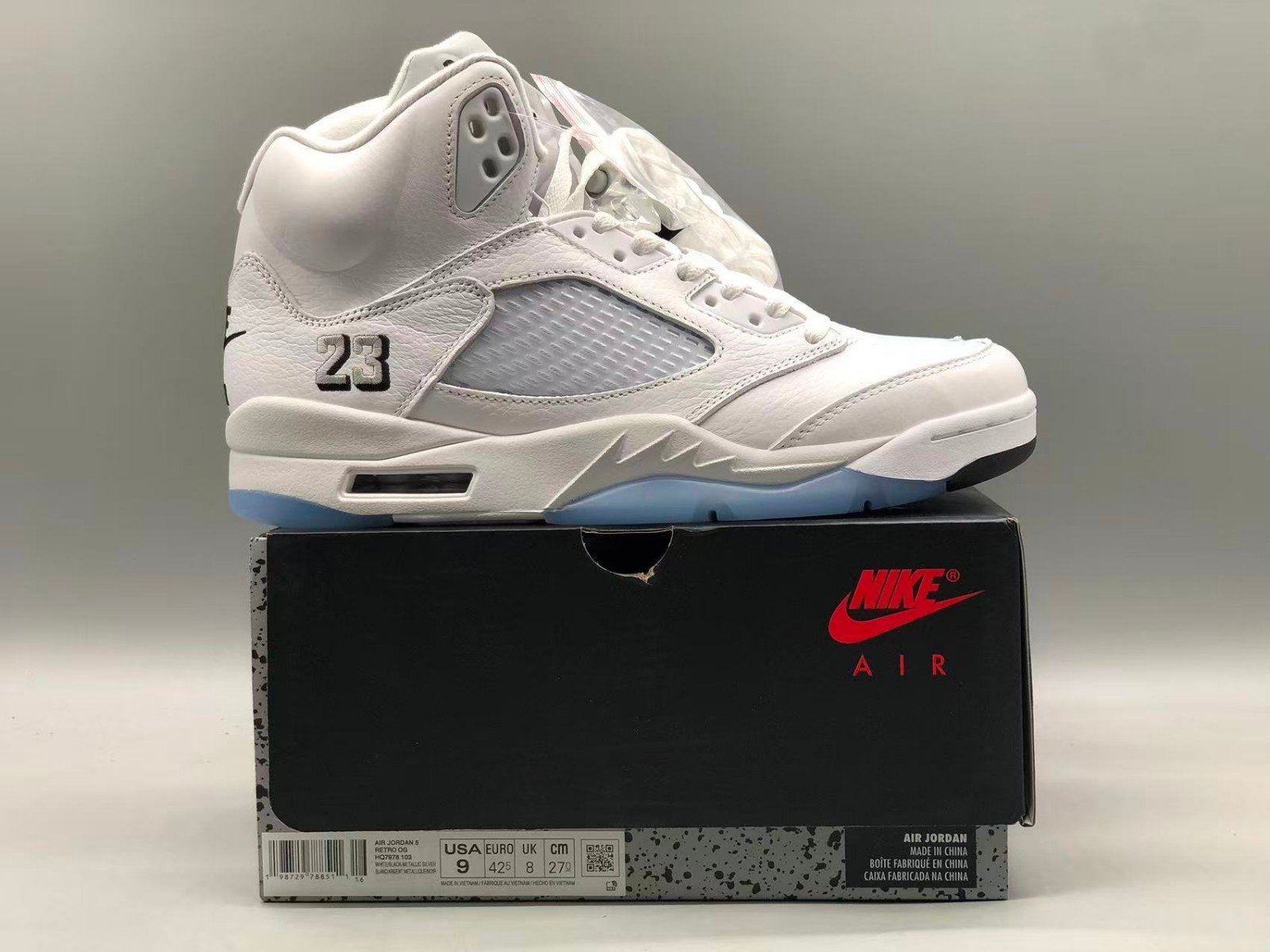 Jordan 5 Retro ‘White Metallic’ 2026 Men’s Basketball Shoes High Top
