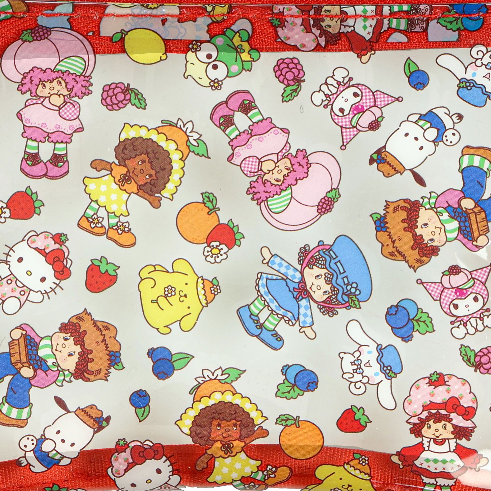 Sanrio Hello Kitty And Friends Strawberry Shortcake 3 Piece Cosmetic Bag Set 9″