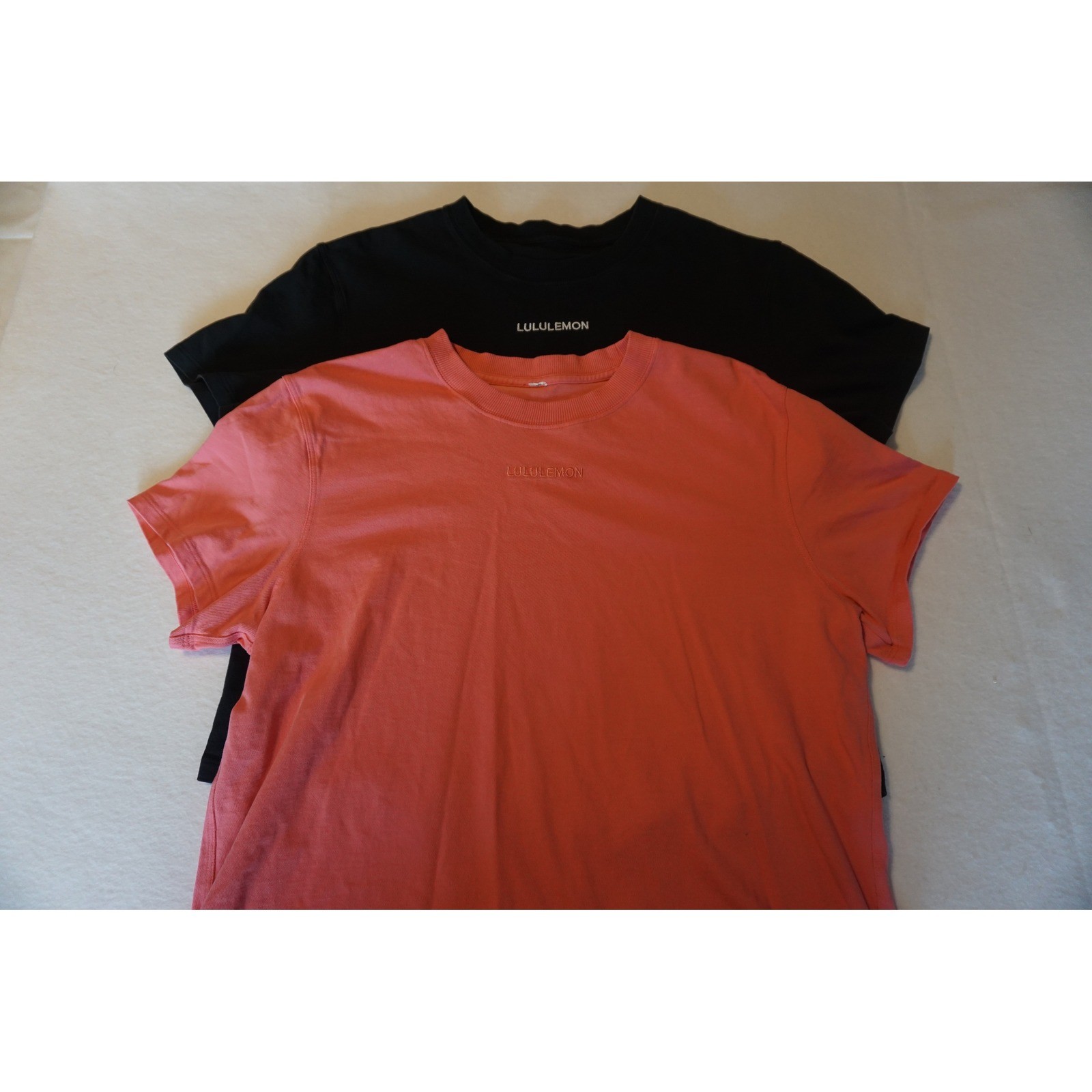 Lululemon All Yours Short Sleeve T-Shirt Bundle Black Coral Pink Women Size 10