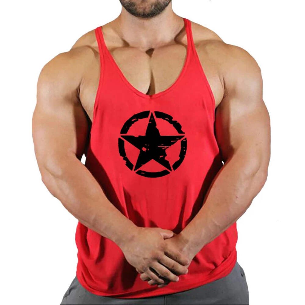 Men Tank Top Bodybuilding Gym Workout Fitness Cotton Sleeveless Stringer Vest