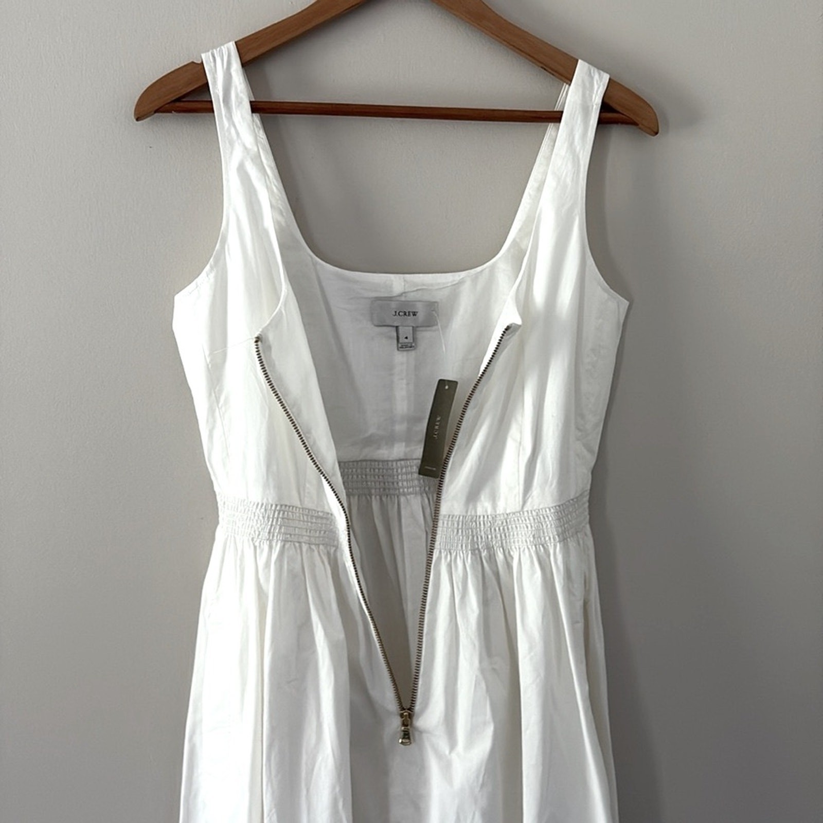 J. Crew Fit-and-flare mini dress cotton poplin structured flare hem white size 4