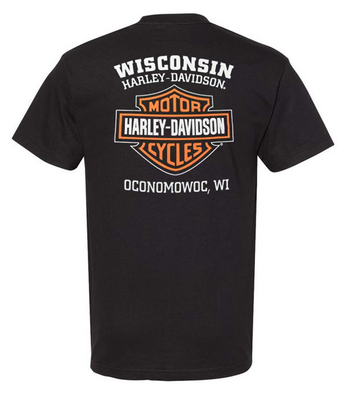 Harley-Davidson Men’s Orange Bar & Shield Black T-Shirt 30290591