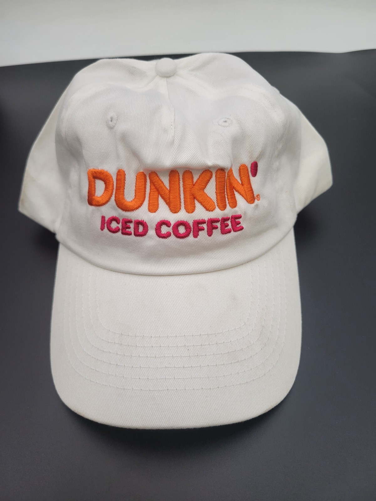 Dunkin Doughnuts AN#96864 White Logo Baseball Cap One Size Fits all Cap