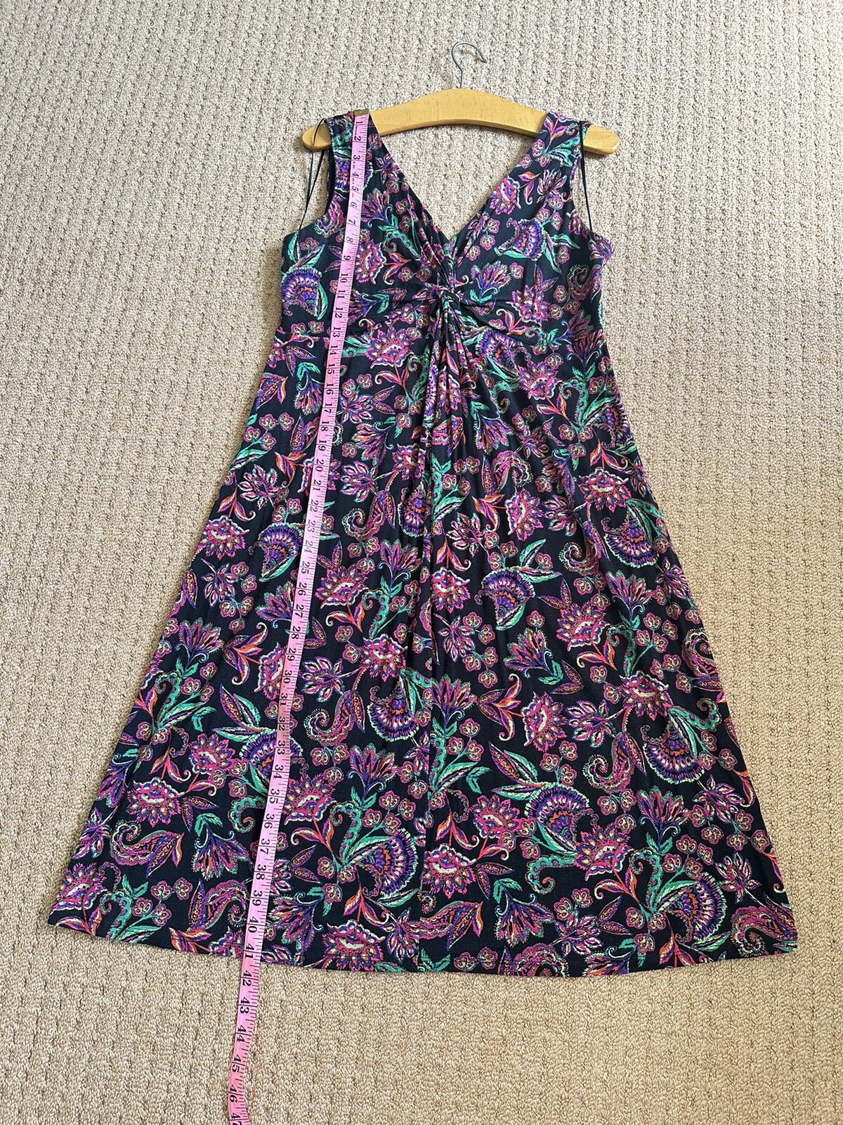 East Paisley Print Front Knot Dress Uk 14