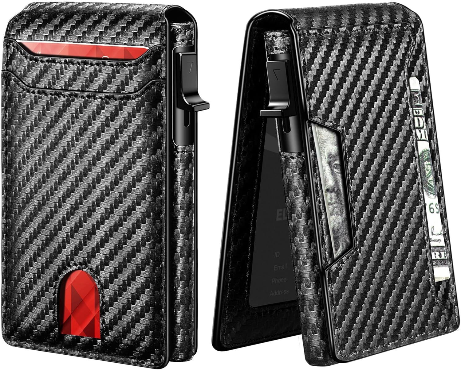 Pop Up Minimalist Wallet for Men, Front Pocket Card Holder Rfid Mens Wallet