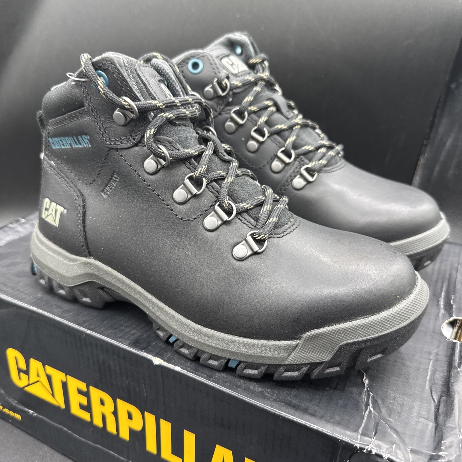 PICK SIZE – Caterpillar Womens Mae Black Steel Toe Waterproof 6″ Work Boot