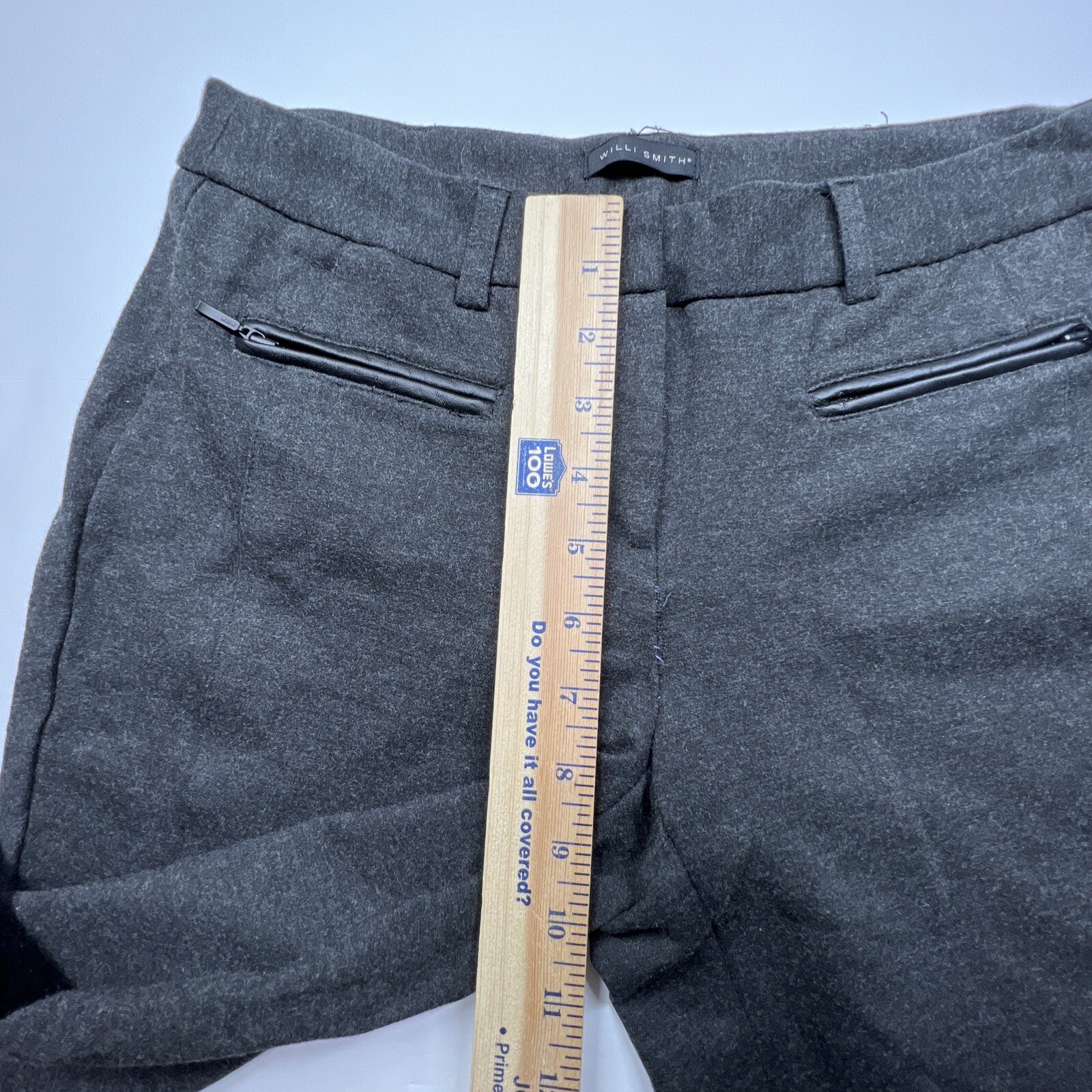 Willi Smith Womens Size 6 Rayon Nylon Spandex Blend Dark Gray Pants Zip Pocket