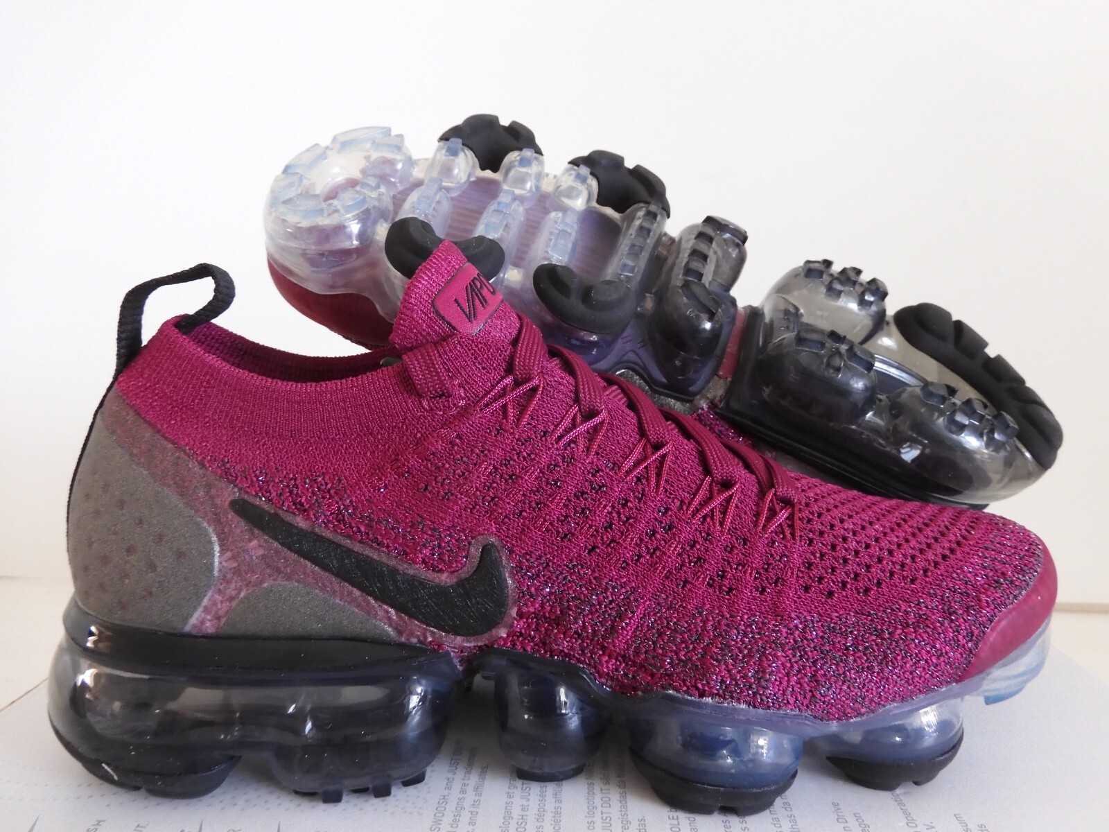 WMNS NIKE AIR VAPORMAX FLYKNIT 2 RASPBERRY RED-BLACK-BERRY SZ 5 [942843-603]