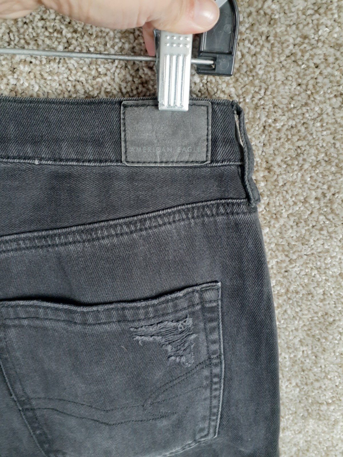 American Eagle Highest Rise 90’s Boyfriend Distressed Jeans Womens 8 Reg Black
