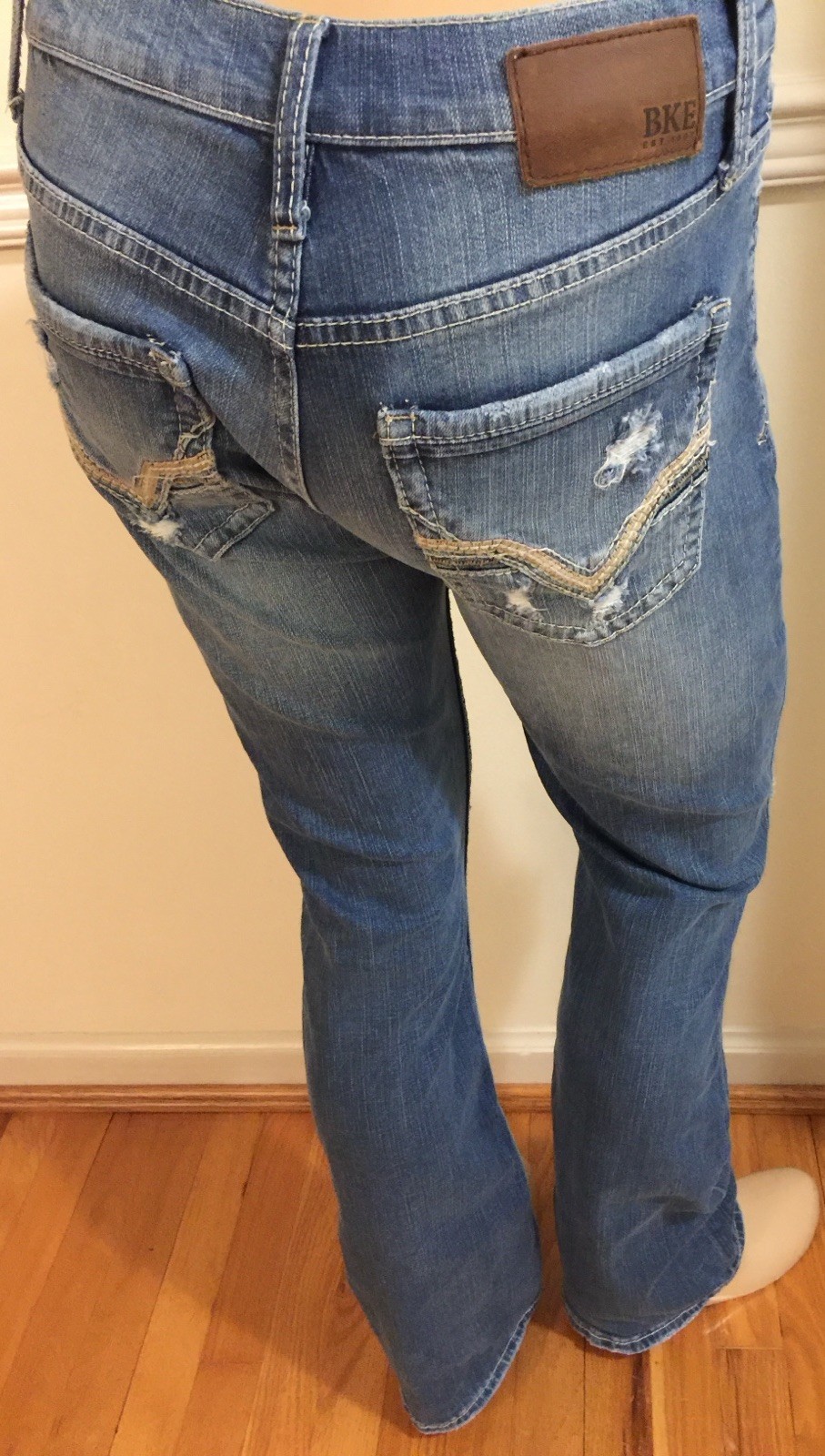 BKE Men 29×34 Jake Blue Jean 99% Cotton 1% Spandex Flex ABP15298 Distressed