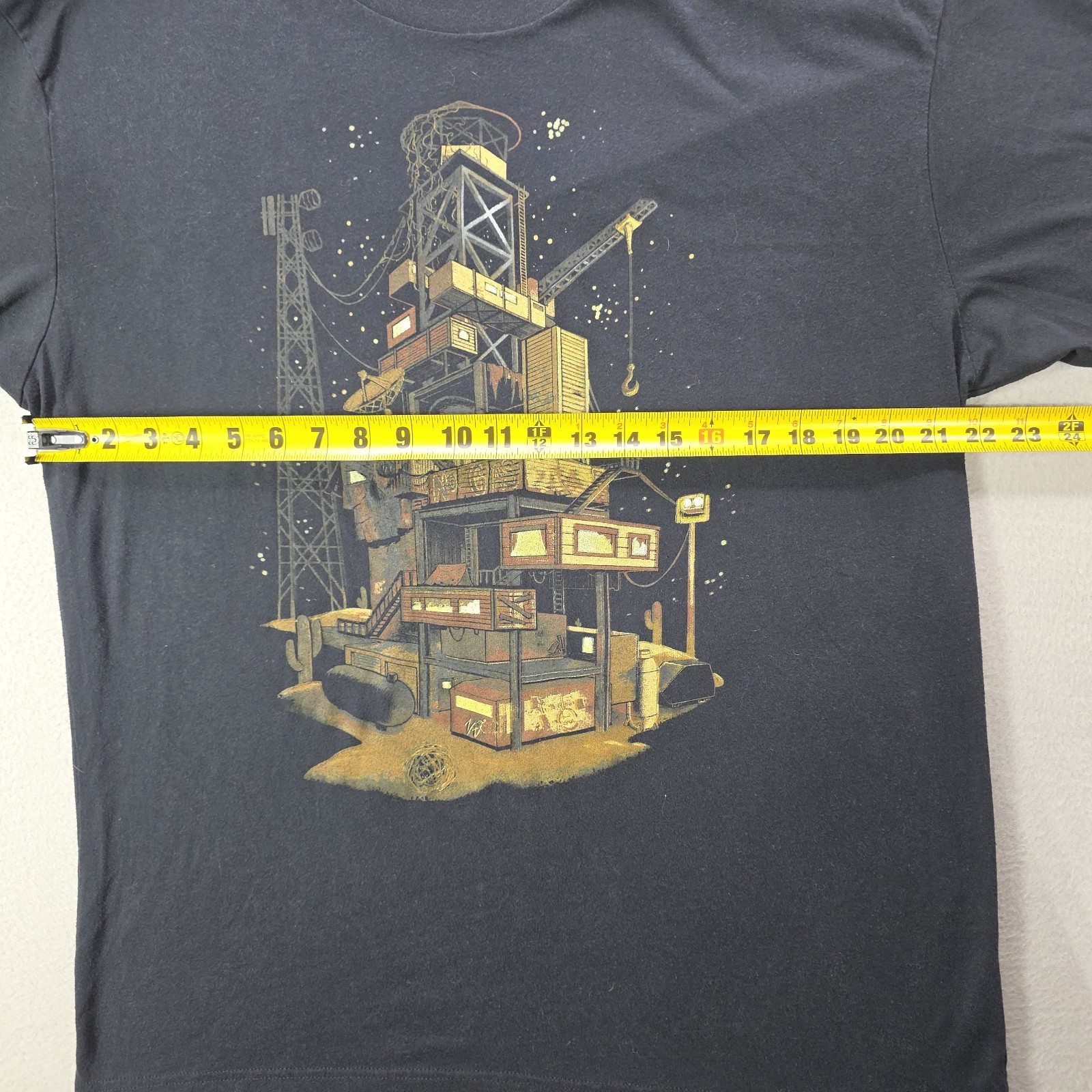 Into The Am Shirt Adult XL Black Graphic Space Stars Western Shipping Container