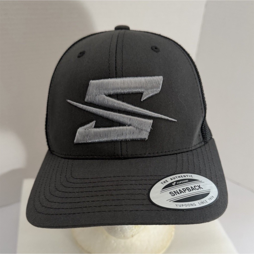 Yupoong Men’s Snapback Trucker Hat Adjustable Mesh Back Solid Gray/Black